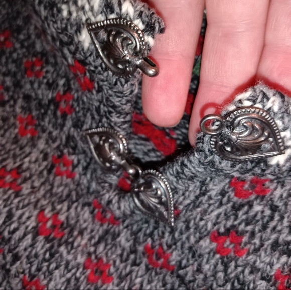 Woolrich | Lambswool Snowflake Winter Sweater Deep Ruby Multi Size Small - Picture 9 of 15